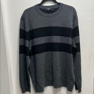 Theory Men's Arnauld Striped Crewneck Merino Wool Blend Sweater  Size XXL